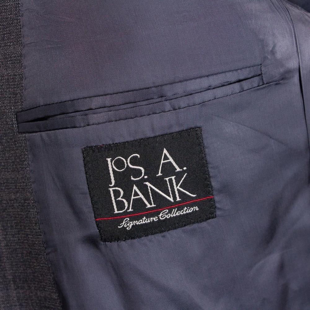 NWT Jos A Bank Mens 40R Gray Check 2btn Wool Sport Coat Jacket‎ MSRP $595 - Picture 9 of 11